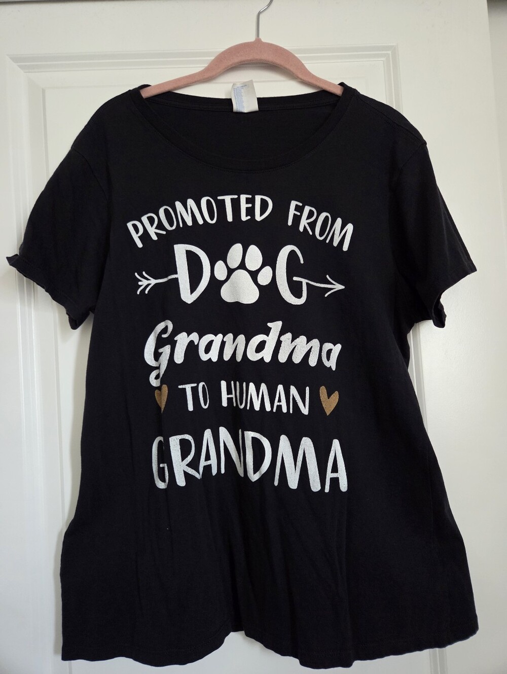 Black "Promoted From Dog Grandma" Pet Lover T‑Shirt